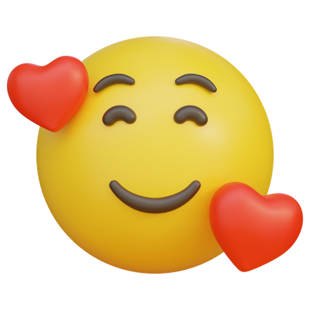 Emoji de cara sonriente con corazón  3D Icon