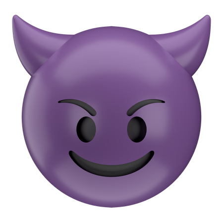 Emoji de cara sonriente con cuernos  3D Icon