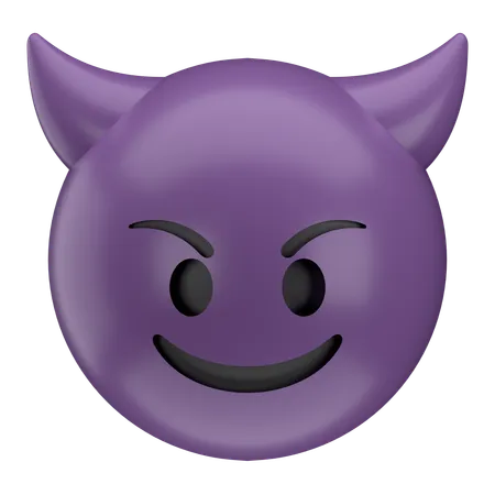 Emoji de cara sonriente con cuernos  3D Icon