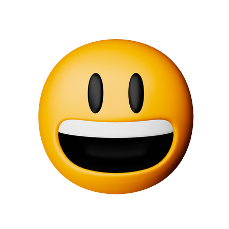 Rosto sorridente com olhos grandes emoji  3D Icon