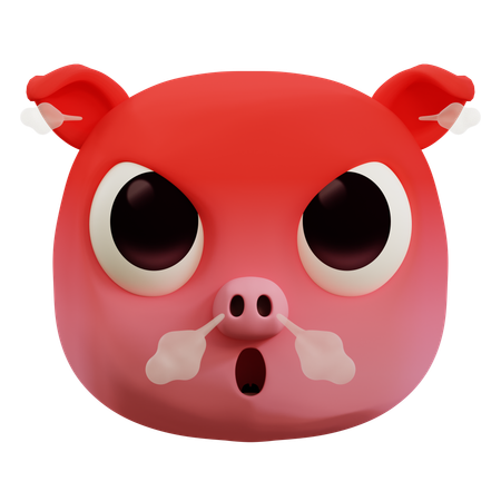 Emoji de cerdo muy enojado  3D Icon