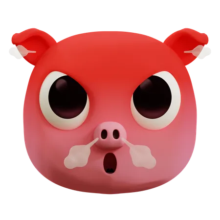 Emoji de cerdo muy enojado  3D Icon