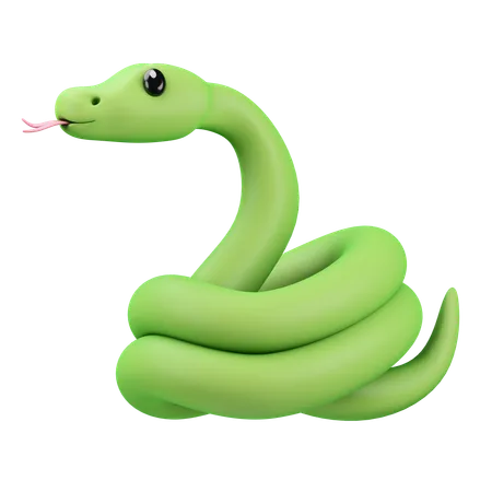 Emoji de cobra verde  3D Icon