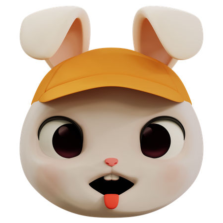 Emoji de coelho mostrando a língua  3D Icon