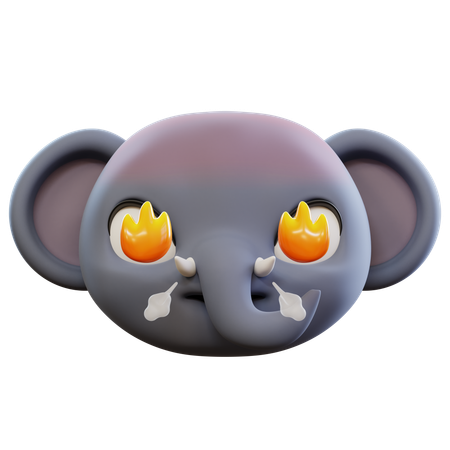 Emoji de elefante muy enojado  3D Icon