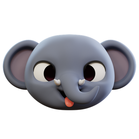 Emoji de elefante sacando la lengua  3D Icon
