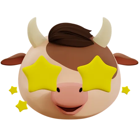 Emoji de estrela de vaca fofa  3D Icon