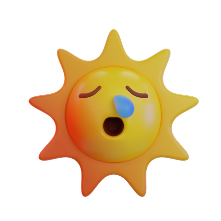 Emoji de estresse solar  3D Icon