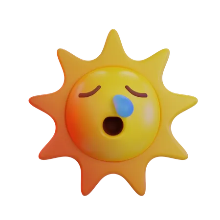 Emoji de estresse solar  3D Icon