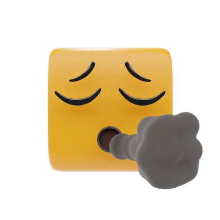 Rosto exalando emoji  3D Icon