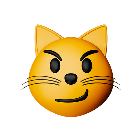 Emoji de gato com sorriso irônico  3D Icon