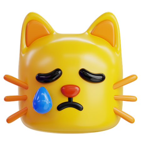 Emoji de gato llorando  3D Icon