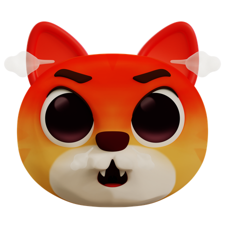 Emoji de gato muito bravo 3 D  3D Icon