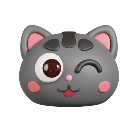 Emoji de gato piscando  3D Emoji