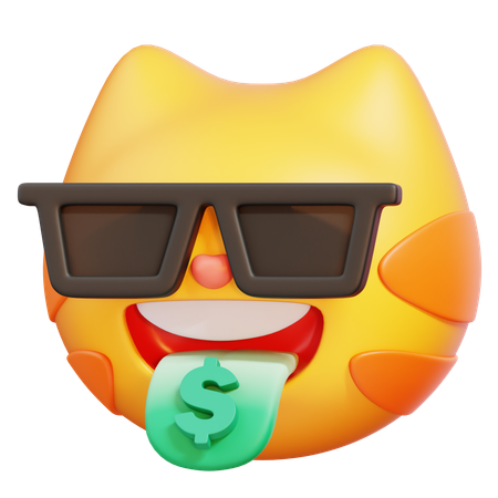 Emoji de gato rico  3D Icon