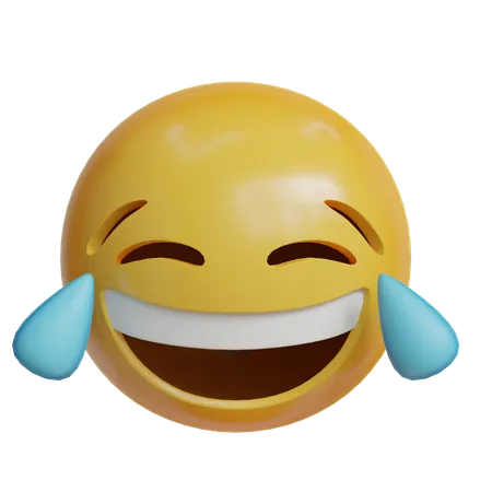 Emoji de lágrimas com água na cabeça e risada  3D Icon