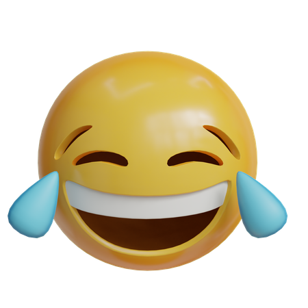 Emoji de lágrima de alegría con agua en la cabeza risa  3D Icon