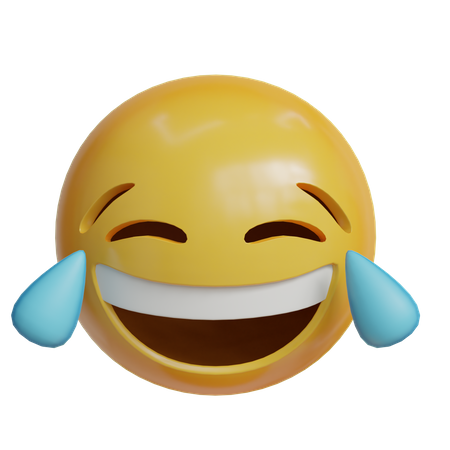 Emoji de lágrimas com água na cabeça e risada  3D Icon