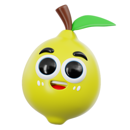 Lindo emoji de limón  3D Icon