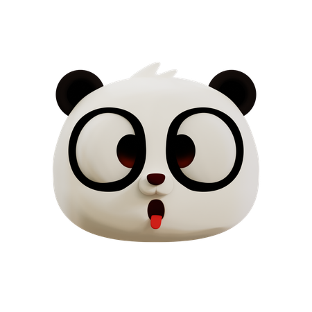 Emoji de língua de panda fofo  3D Icon