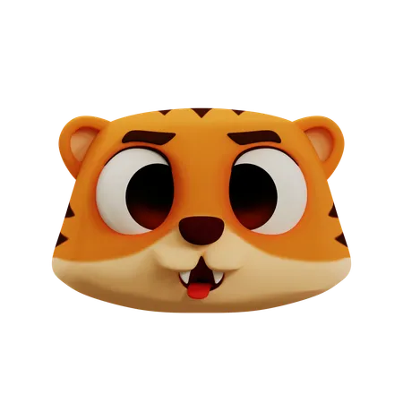 Emoji fofo de língua de tigre  3D Icon