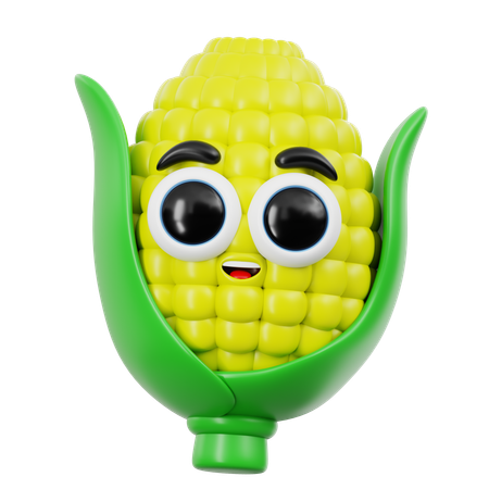 Lindo emoji de maíz  3D Icon