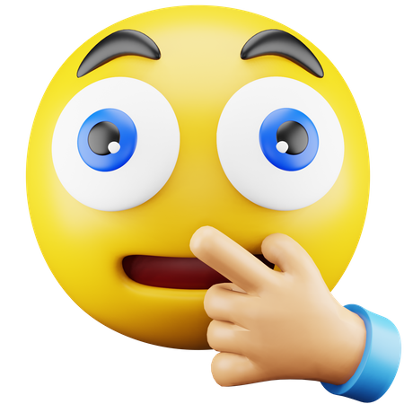 Emoji de mano tranquila y sorprendida  3D Icon