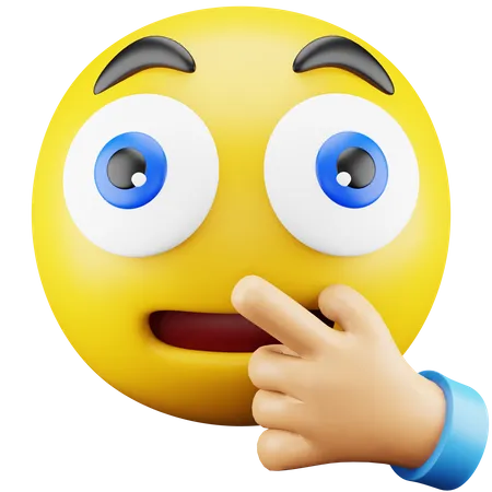 Emoji de mano tranquila y sorprendida  3D Icon