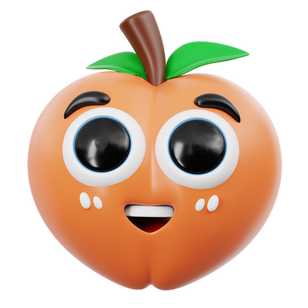 Lindo emoji de melocotón  3D Icon