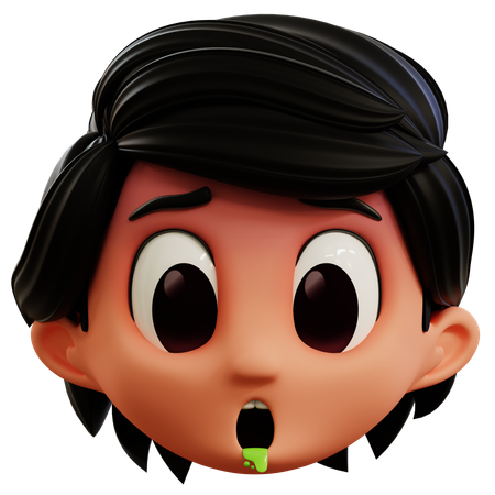 Menino vomitando emoji  3D Icon