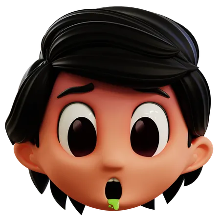 Menino vomitando emoji  3D Icon