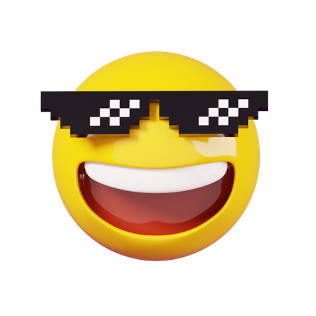 Emoji de óculos de sol pixelados  3D Icon