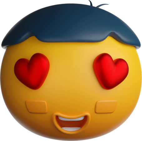 Emoji de ojos de corazon  3D Icon