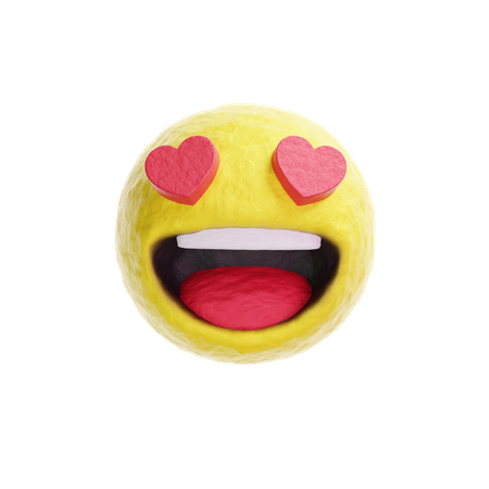 Emoji de ojos de corazon  3D Icon