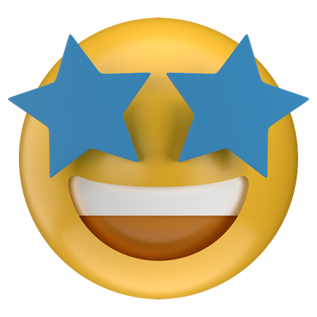 Emoji de ojos de estrella  3D Icon