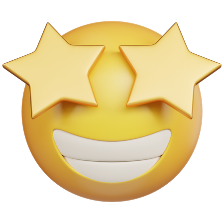Emoji de ojos de estrella  3D Icon