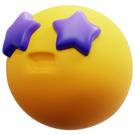 Emoji de ojos de estrella emocionados  3D Icon