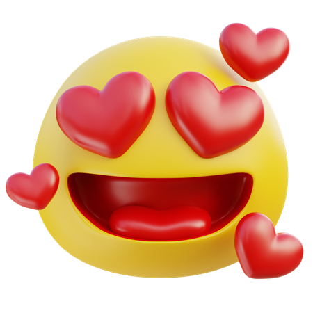 Emoji de olhos de amor  3D Icon