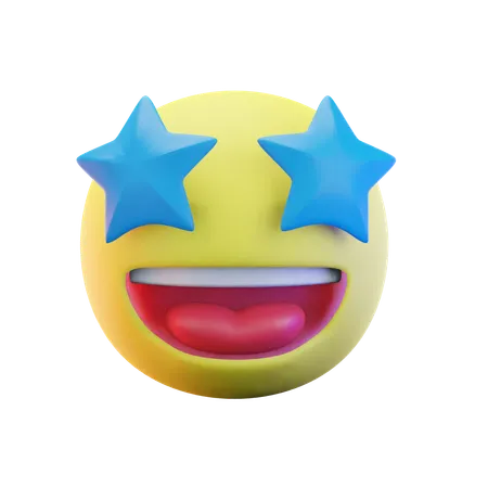 Emoji de olhos de estrela  3D Icon