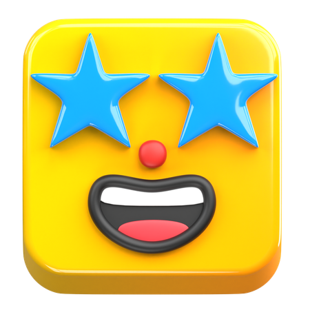 Emoji de olhos de estrela  3D Icon