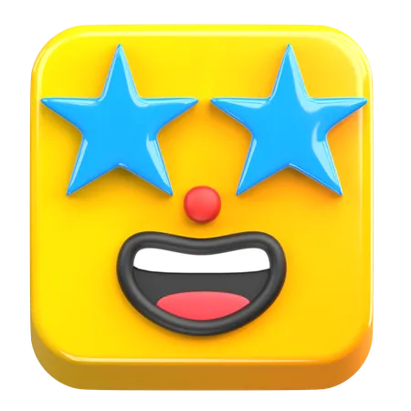 Emoji de olhos de estrela  3D Icon