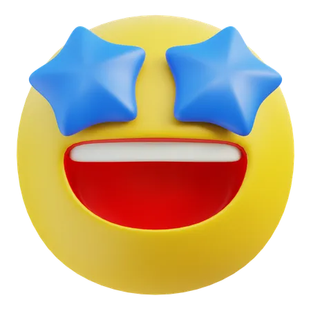 Emoji de olhos de estrela  3D Icon