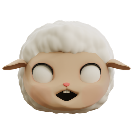 Emoji de ovelha fofa assustada  3D Icon