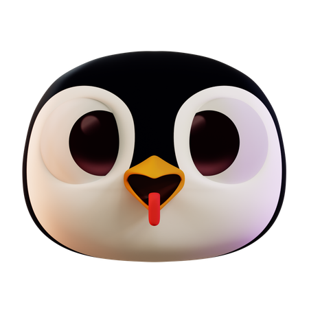 Emoji de pinguim mostrando a língua  3D Icon