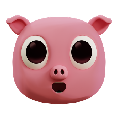 Porco fofo emoji feliz  3D Icon