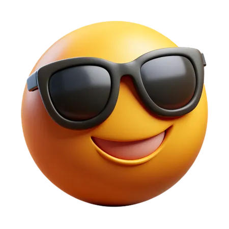 Rosto sorridente com óculos de sol emoji  3D Icon