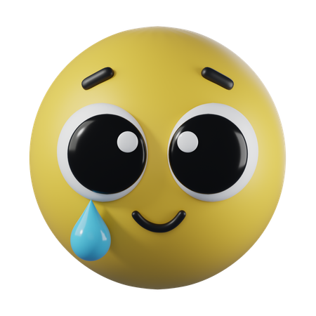 Rosto sorridente com emoji de lágrima  3D Icon