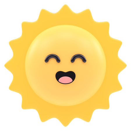 Emoji de sol rindo  3D Icon