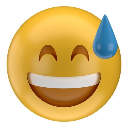 Emoji de sonrisa de sudor  3D Icon