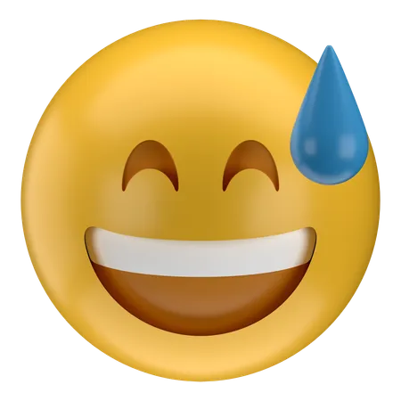 Emoji de sonrisa de sudor  3D Icon